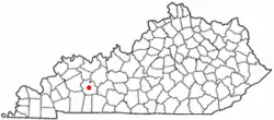 Location of Greenville within کنتاکی.