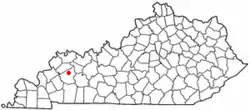 Location of Hanson within کنتاکی.