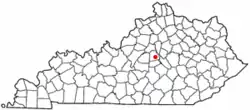 Location of Harrodsburg, Kentucky