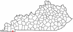 Location of Hazel, Kentucky