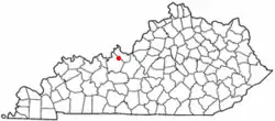 Location of Irvington, Kentucky