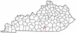 Location of Jamestown, Kentucky