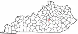 Location of Junction City, Kentucky
