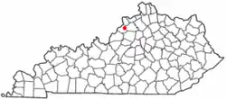 Location of LaGrange, Kentucky
