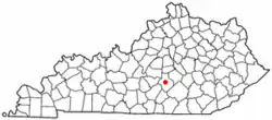 Location of Liberty, Kentucky