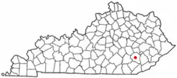 Location of Manchester, Kentucky