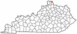 Location of Melbourne, Kentucky