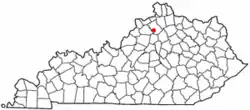 Location of Monterey, Kentucky