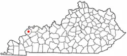 Location of Morganfield within کنتاکی.