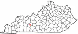 Location of Morgantown within کنتاکی.