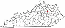 Location of Mount Sterling, Kentucky