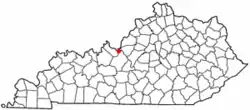 Location of Muldraugh, Kentucky