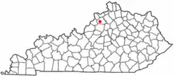 Location of New Castle, Kentucky