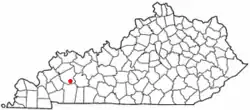 Location of Nortonville, Kentucky