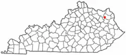Location of Olive Hill, Kentucky