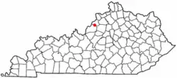 Location of Pewee Valley, Kentucky