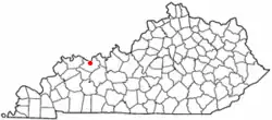 Location of Owensboro within کنتاکی.