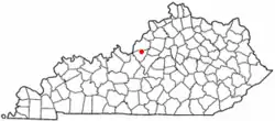 Location of Hebron Estates, Kentucky