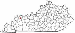 Location of Robards, Kentucky