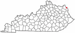 Location of Russell, Kentucky