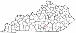 Location of Russell Springs, Kentucky