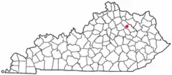 Location of Sharpsburg, Kentucky