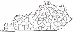 Location of Smithfield, Kentucky