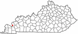 Location of Smithland, Kentucky