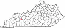 Location of South Carrollton, Kentucky