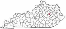 Location of Stanton, Kentucky