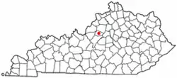 Location of Taylorsville, Kentucky