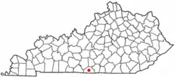 Location of Tompkinsville, Kentucky