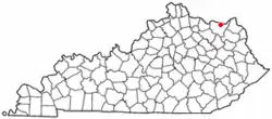 Location of Vanceburg, Kentucky