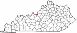 Location of West Point, Kentucky
