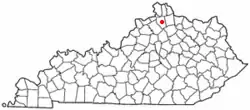 Location of Williamstown, Kentucky