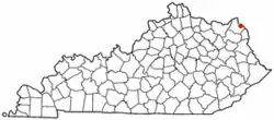 Location of Wurtland, Kentucky