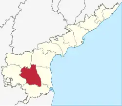 Location of Kadapa district in Andhra Pradesh