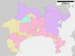 موقعیت کایسی، کاناگاوا در نقشه
