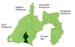 موقعیت Kakegawa در استان شیزوئوکا