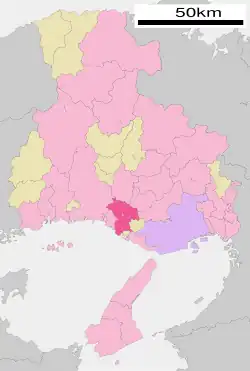 موقعیت Kakogawa در استان هیوگو