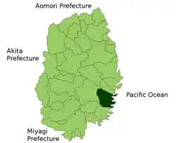 Location of Kamaishi in استان ایواته