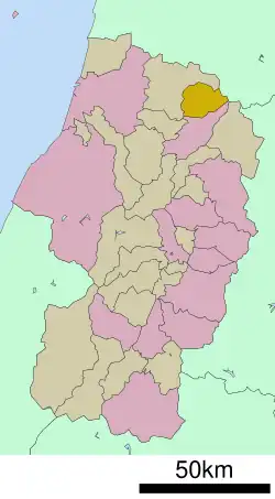موقعیت کانهیاما، یاماگاتا در نقشه