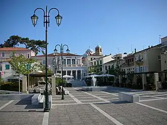 Central square of Karlovasi.