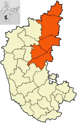 saffron colour indicates districts of Gulbarga division
