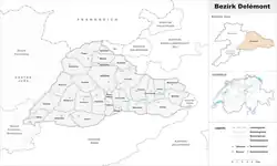 موقعیت Delémont District