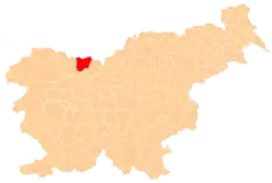 Location of the Municipality of Tržič in Slovenia