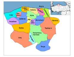 Location of İnebolu within Turkey.