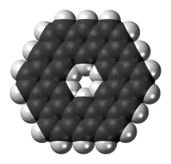 Space-filling model of the kekulene molecule