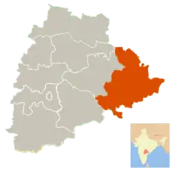 Location in Telangana, India