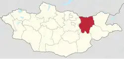 موقعیت استان خنتی در نقشه